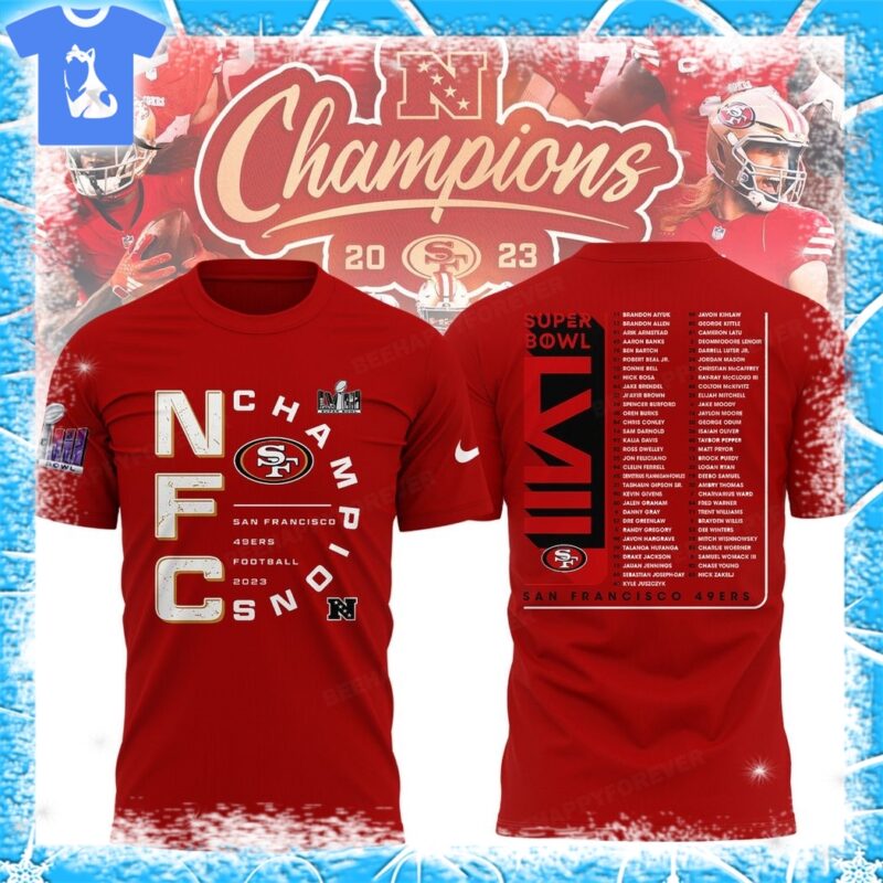 NFC Champions San Francisco 49ers Are All In Super Bowl LVIII t-shirt NFC Champions San Francisco 49ers Are All In Super Bowl LVIII t-shirt