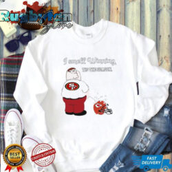 Kansas City Chiefs Tumbler MTLC NFL CUSTOM NAME Peter Griffin San Francisco 49ers peeing on Kansas City Chiefs helmet I smell winning tis the season shirt