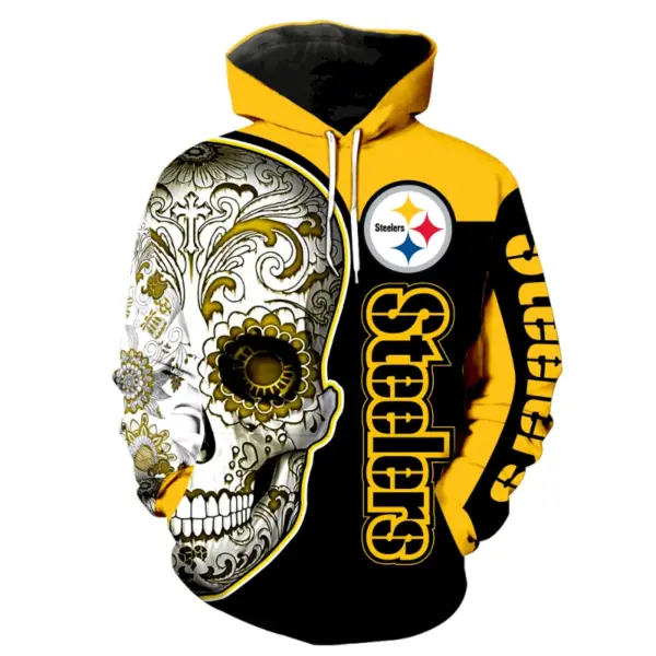 Pittsburgh Steelers Skull Face Hoodie