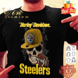 NFL steeler Skull Motor smocke Harley Davidson Cycles t-shirt