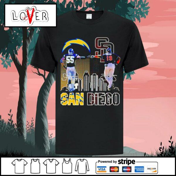funny junior seau los angeles chargers and tony gwynn san diego padres signatures shirt Shirt
