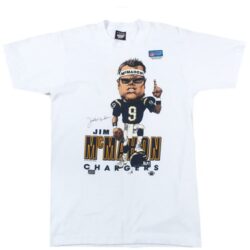 Vintage Jim McMahon San Diego Chargers Caricature T-shirt NFL Football 1989