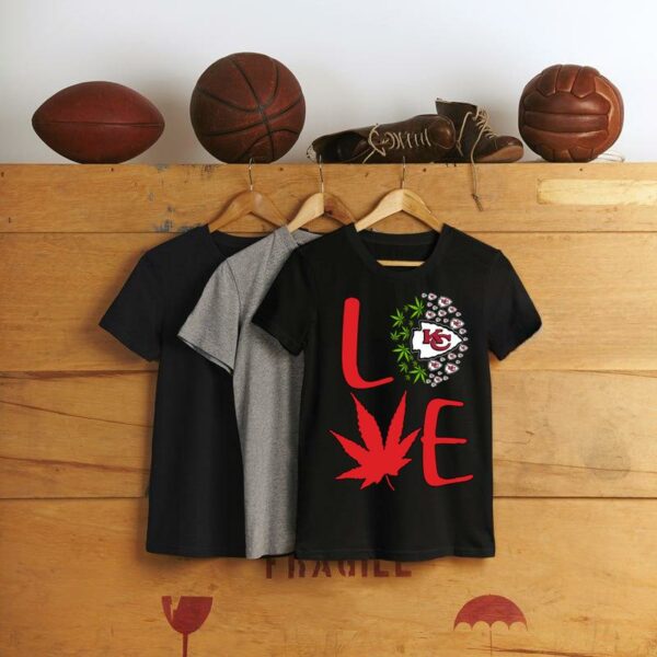 love kansas city chiefs weed cannabis marijuana shirt