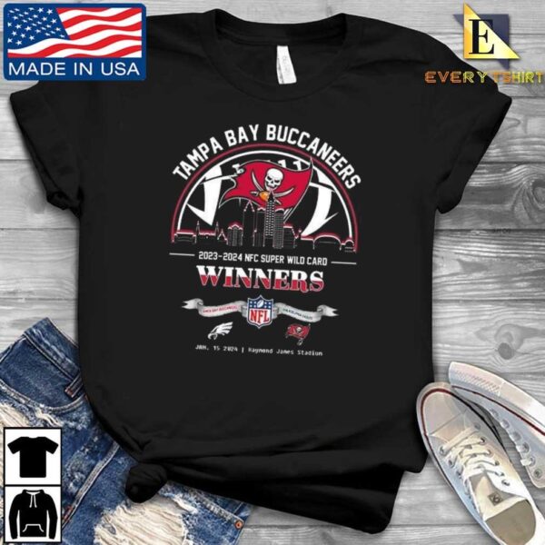 original tampa bay buccaneers winners season 2023 2024 nfc super wild card nfl divisional skyline january 15 2024 raymond james stadium shirt Every shirt den dai dien