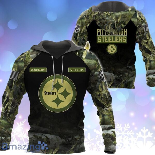 pittsburgh steelers nfl personalized your name fishing camo hoodie 3d all over print