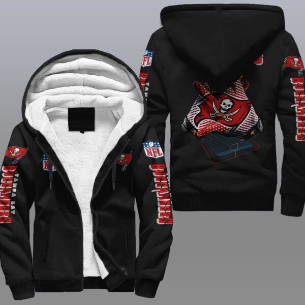 tampa bay buccaneers heavy fleece zip up hoodie mte026