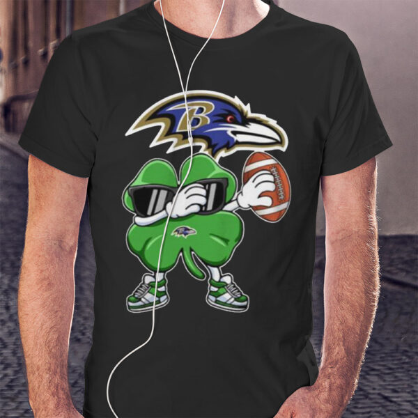 1 t shirt dabbing four leaf clover nfl baltimore ravens football st patricks day shirt