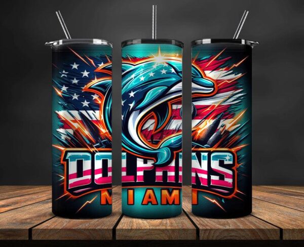 Miami Dolphins 3D Tumbler custom logo american flag