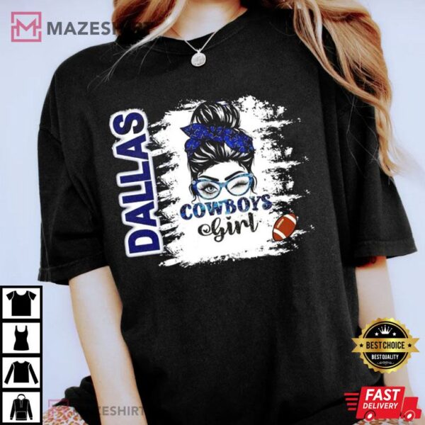 Dallas Cowboys Fan Girl T Shirt Gift For Fans 4