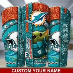 Engraved Miami Dolphins Tumbler custom name for Fans