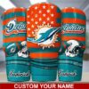 Miami Dolphins american flag logo Custom Name Tumbler Miami Dolphins american flag logo Custom Name Tumbler