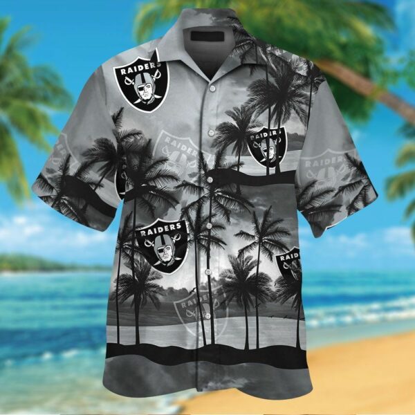 las vegas raiders short sleeve button up tropical hawaiian shirt ver018 3827 daulw