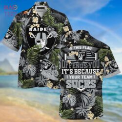 Oakland Raiders NFL-Summer Hawaiian Shirt, With Tropical Patterns For Fans
