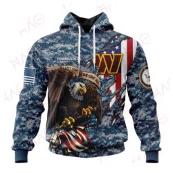 Washington Commanders 3D HOODIE US NAVY VETERANS