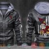 NFL Arizona Cardinals santa hooded Leather Jacket Arizona Cardinals NFL Leather Jacket