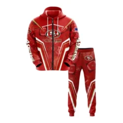 San Francisco 49ers NFL new art red set 3D Unisex Hoodie Sweatpants