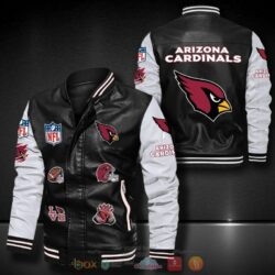 NFL Arizona Cardinals logo team Bomber leather jacket