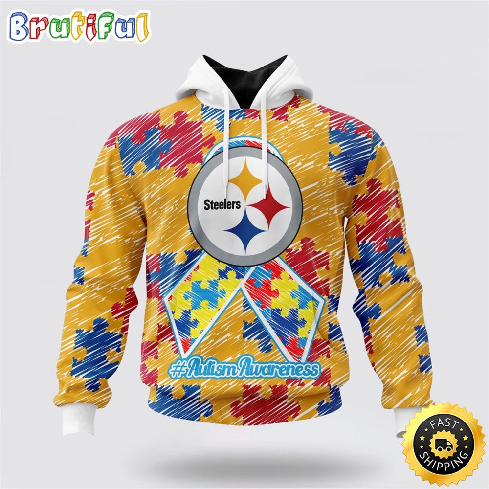 NFL Pittsburgh Steelers Puzzle Autism Awareness All Over Print 3D Hoodie Unisex Hoodie NFL Pittsburgh Steelers Puzzle Autism Awareness All Over Print 3D Hoodie Unisex Hoodie