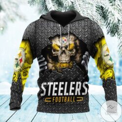NFL Skull in Steelers Football 3d Hoodie for fan