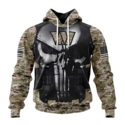 Washington Commanders 3D HOODIE PUNISHER US ARMY