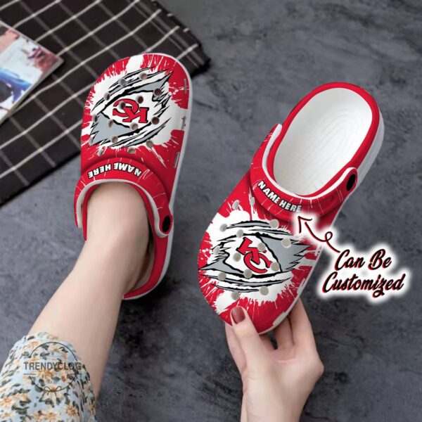 chiefs crocs personalized kc chiefs football ripped claw clog shoes 5538 nzmpv