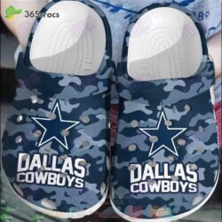 Dallas Cowboys Blue-Navy Camo Nfl Crocs Clog Shoes