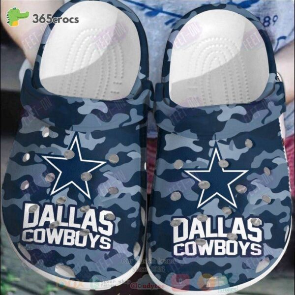 dallas cowboys blue navy camo nfl crocs clog shoes 2602 ynwdw