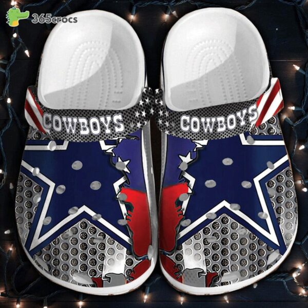 dallas cowboys football inspired theme comfortable crocs clog footwear 8661 eqjs1