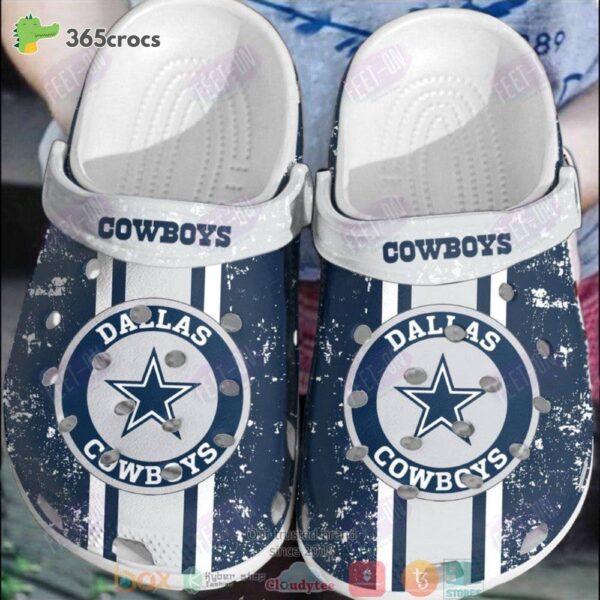 dallas cowboys white navy nfl crocs clog shoes 6150 amuyc