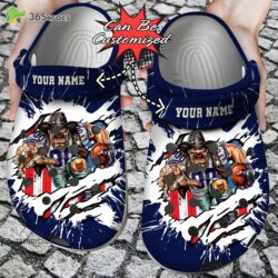 Football Personalized Dallas Cowboys Mascot Ripped Flag Clog Shoes