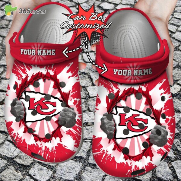 football personalized kansas city chiefs ripping light clog shoes 9289 2g3g5