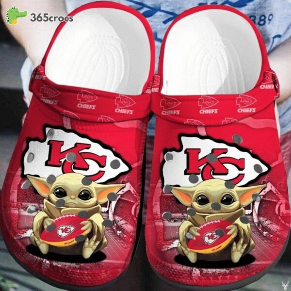 kansas city chiefs theme yoda design celebrated on crocs clog footwear 8672 cl8gl