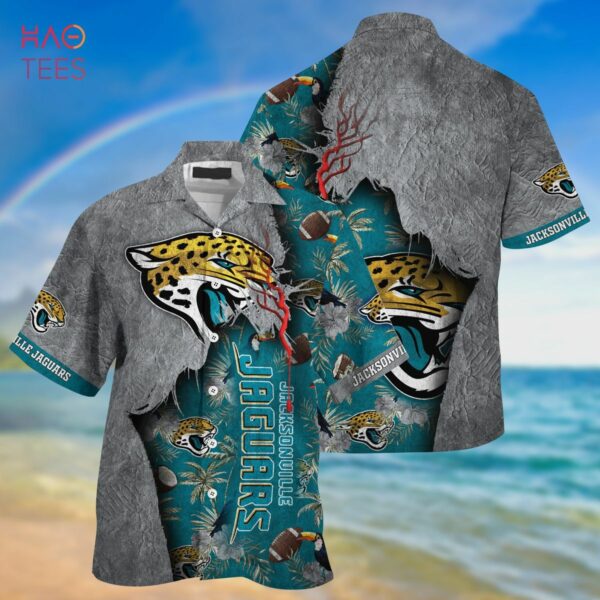 nfl jacksonville jaguars grey teal hawaiian shirt 8174