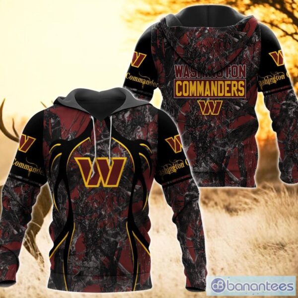 nfl washington commanders hunting camo style 3d hoodie t shirt sweatshirt all over printed