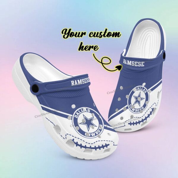 personalized nfl dallas cowboys shoes clogs birthday gift 7763 1lzgp