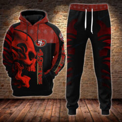 San Francisco 49ers NFL shadow skull set 3D Unisex Hoodie Sweatpants new