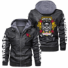 Arizona Cardinals skull helmet Mens Leather Jacket Hooded Coat Winter s l960 2