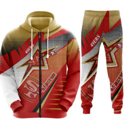 San Francisco 49ers NFL Logo star custom art Limited edition set 3D Unisex Hoodie Sweatpants