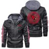 Arizona Cardinals satan logo Mens Leather Jacket Hooded Coat Winter s l960 6