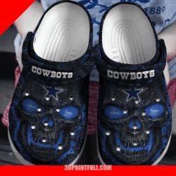 Skull Dallas Cowboys Nfl Team Gift For Fan Crocs Rubber Crocs