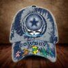 Custom Name Grateful Dead pattern Dallas Cowboys 3D Cap Print Full 0x720@16164041043be2b3efb3