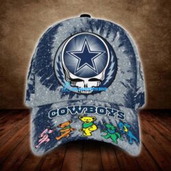 Custom Name Grateful Dead pattern Dallas Cowboys 3D Cap Print Full