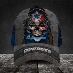Custom Name Kratos skull Dallas Cowboys 3D Cap Print Full