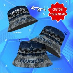 Dallas Cowboys 3D bucket hat hawaii pattern custom name for fan