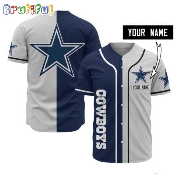 Dallas Cowboys Star Pattern Baseball Jersey Shirt