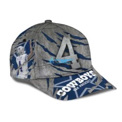 Custom Dak Prescott Grey Dallas Cowboys Legend Player 3D Cap