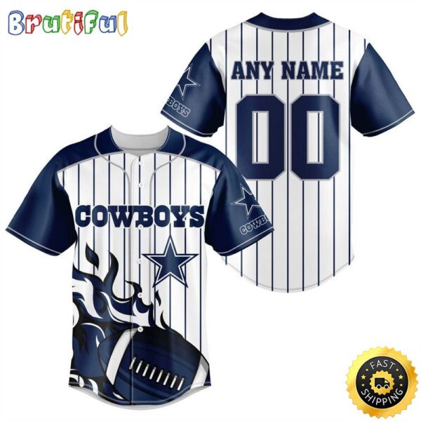 NFL Dallas Cowboys Baseball Jersey 3D Personalized Customization Options Available 1 ds5t75