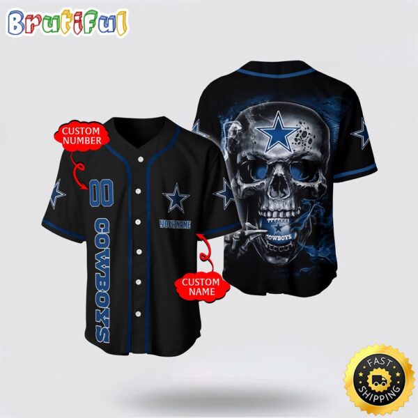 NFL Dallas Cowboys Baseball Jersey 3D Personalized Skull Embrace Fashion And Team Spirit cgwqvr