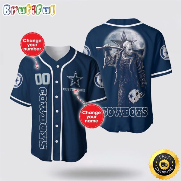 NFL Dallas Cowboys Baseball Jersey 3D Personalized Skull Score Big With Team Spirit ys5dbd