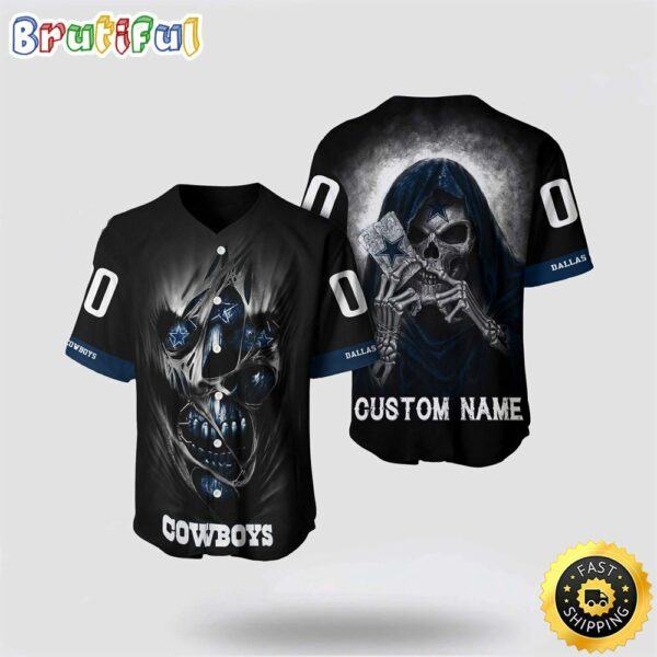 NFL Dallas Cowboys Baseball Jersey 3D Personalized Skull Stay Cozy And Stylish ychcqm